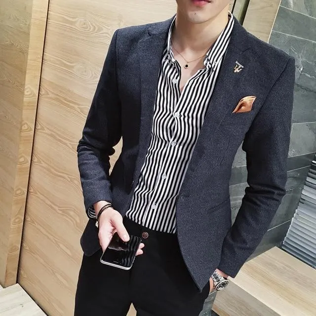 Men's Casual Suit Jacket One-piece Top