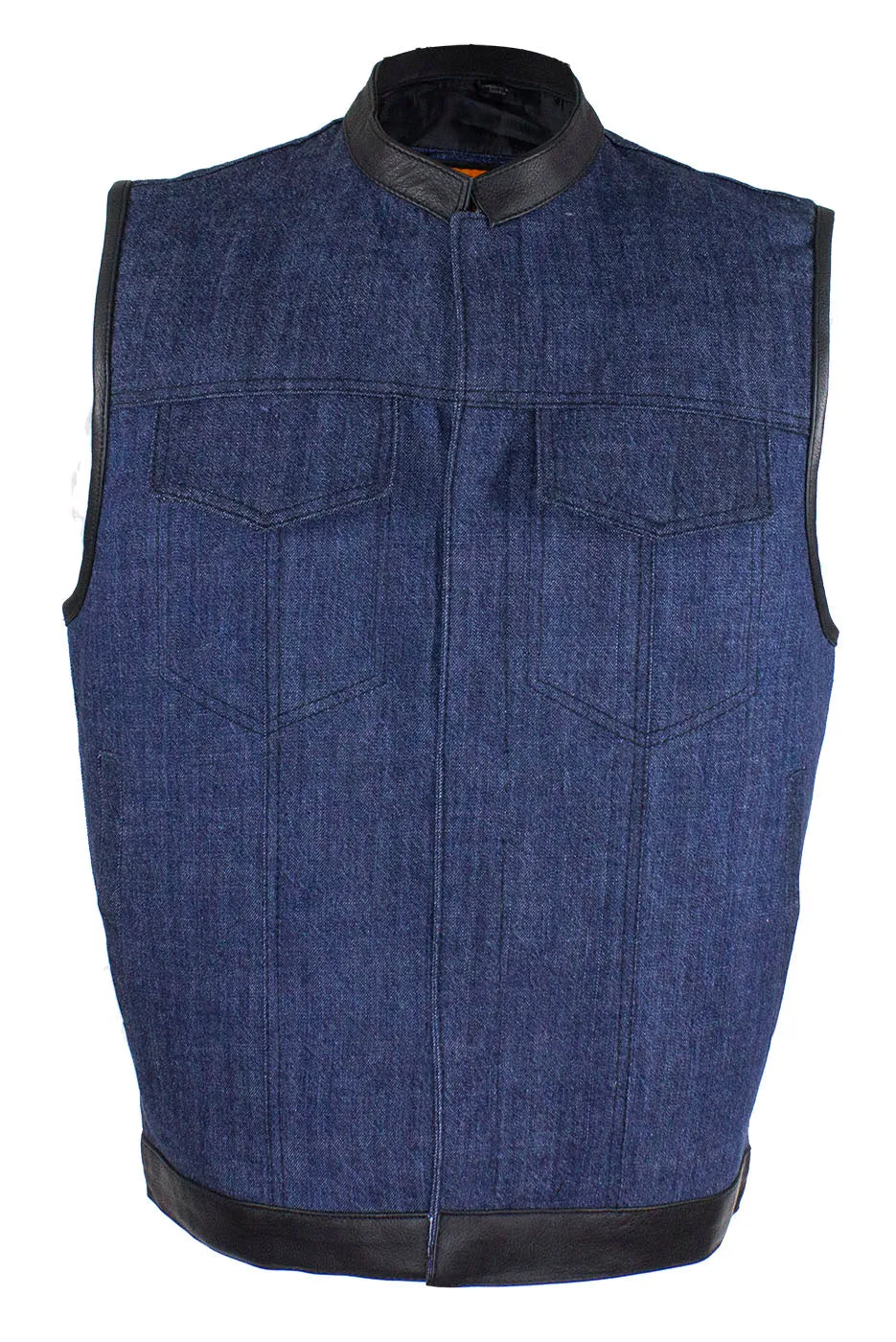 Men's Dark Blue Denim Club Vest with Gun Pockets