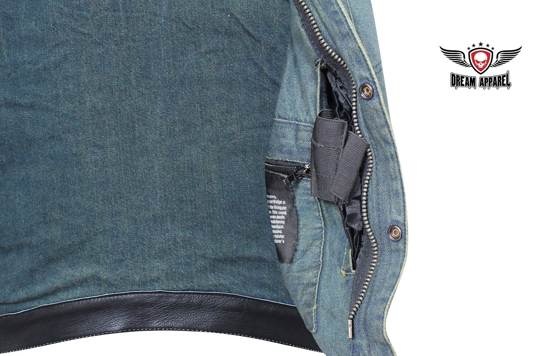 Men's Dark Blue Denim Club Vest with Gun Pockets