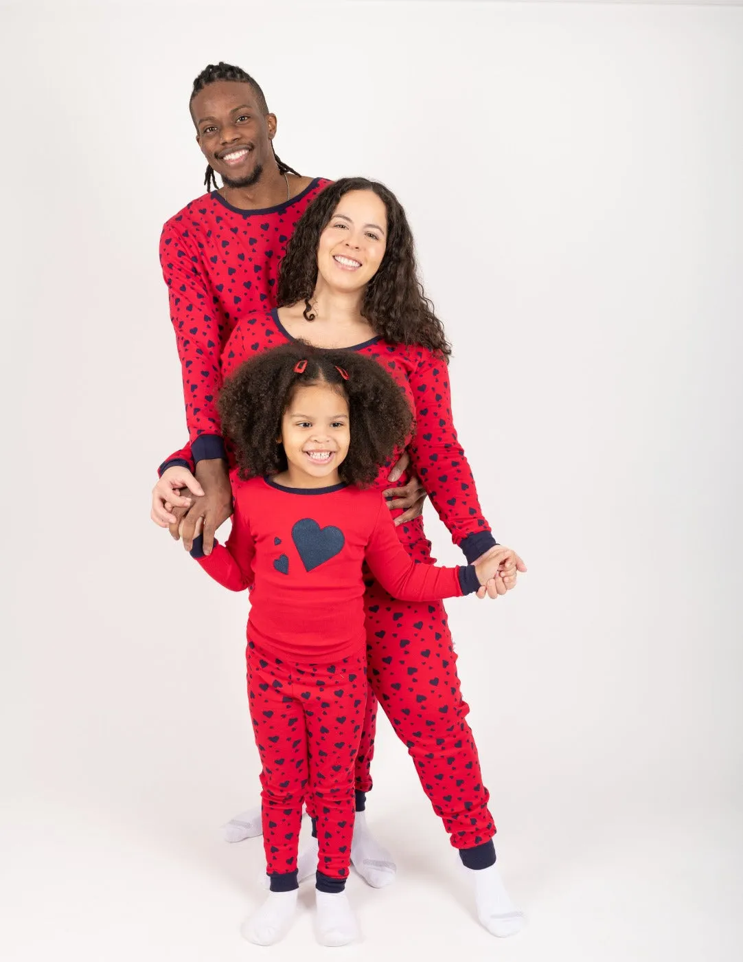 Mens Dark Navy Hearts Pajamas