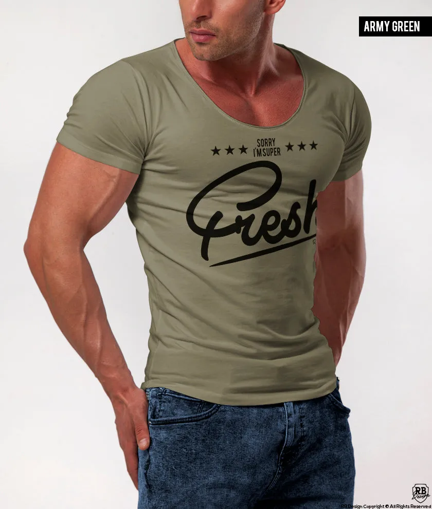 Men's Funny Slogan T-shirt "Sorry I am super Fresh" Khaki Gray Beige / Color Option / MD778