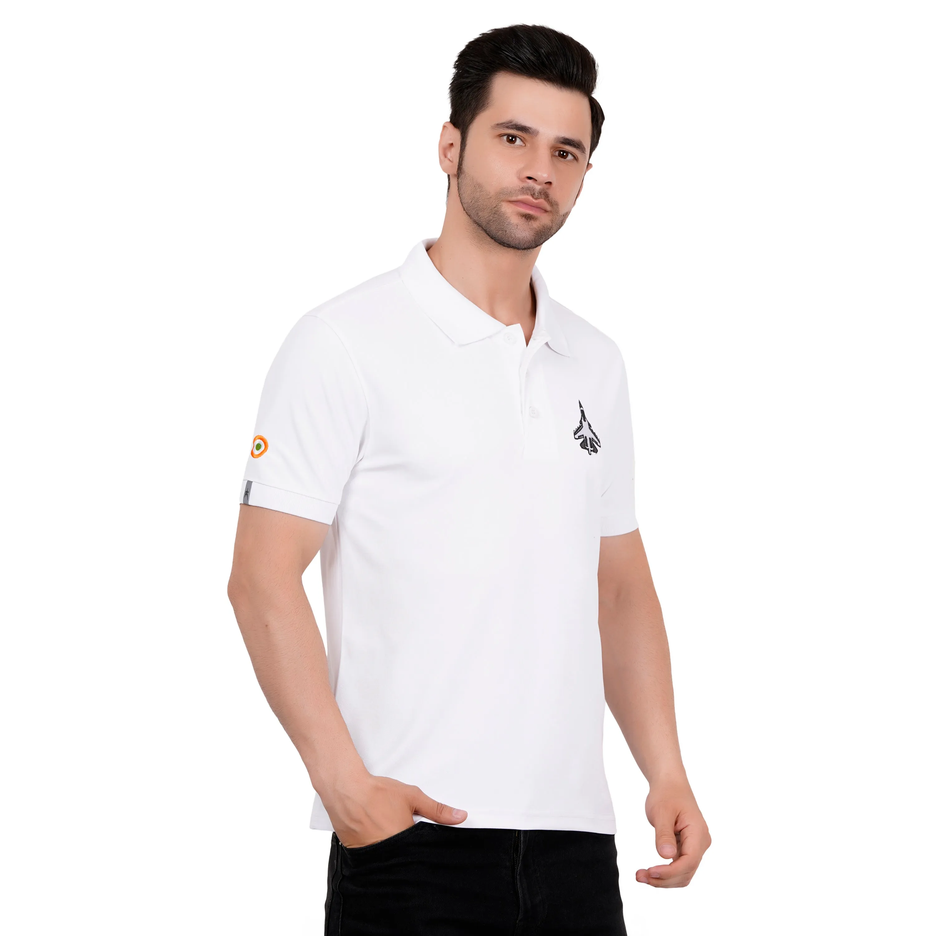 Men's Polos T Shirt SUKHOI-30 WHITE