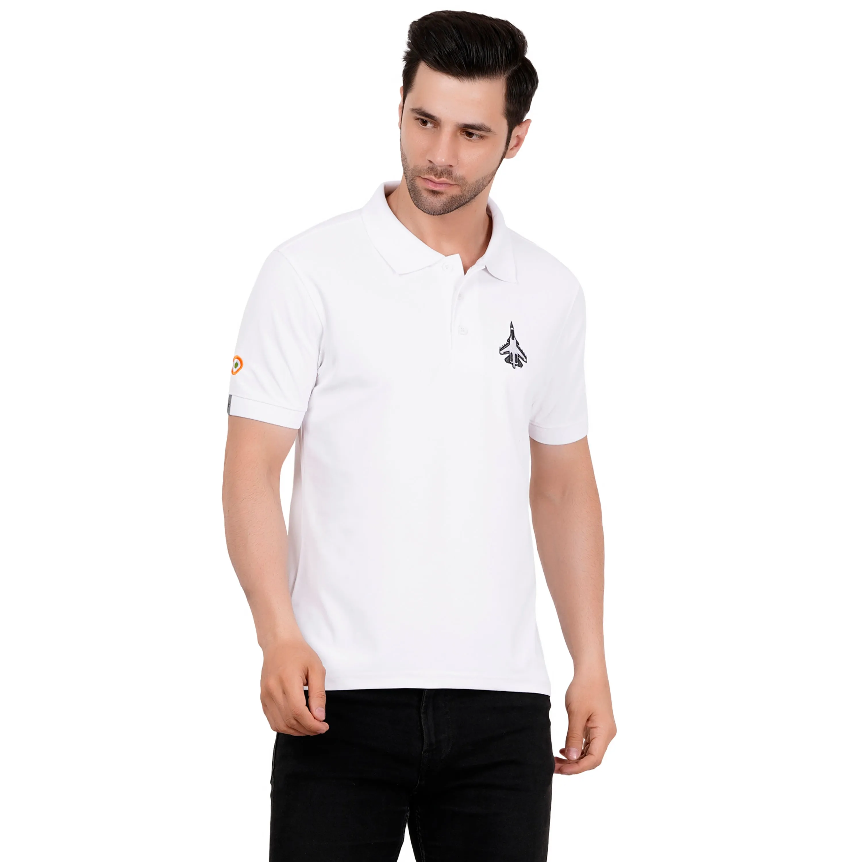 Men's Polos T Shirt SUKHOI-30 WHITE