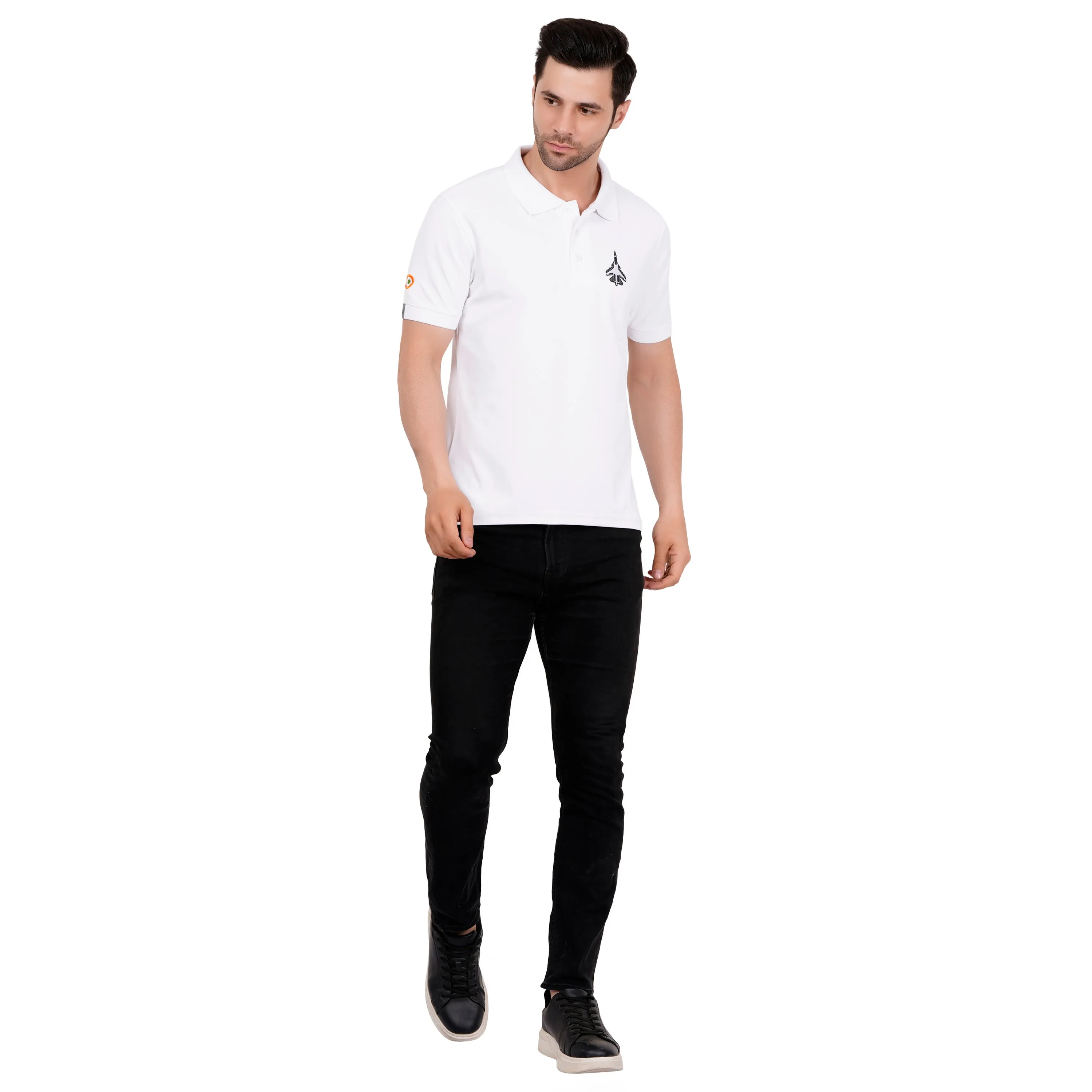 Men's Polos T Shirt SUKHOI-30 WHITE