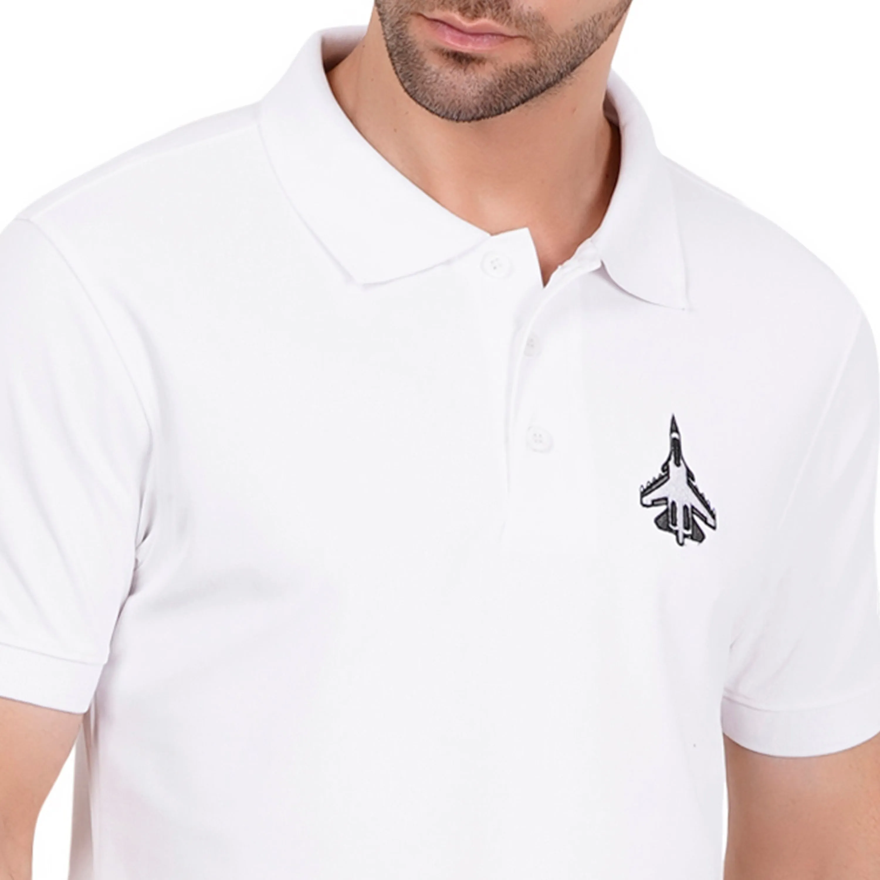 Men's Polos T Shirt SUKHOI-30 WHITE