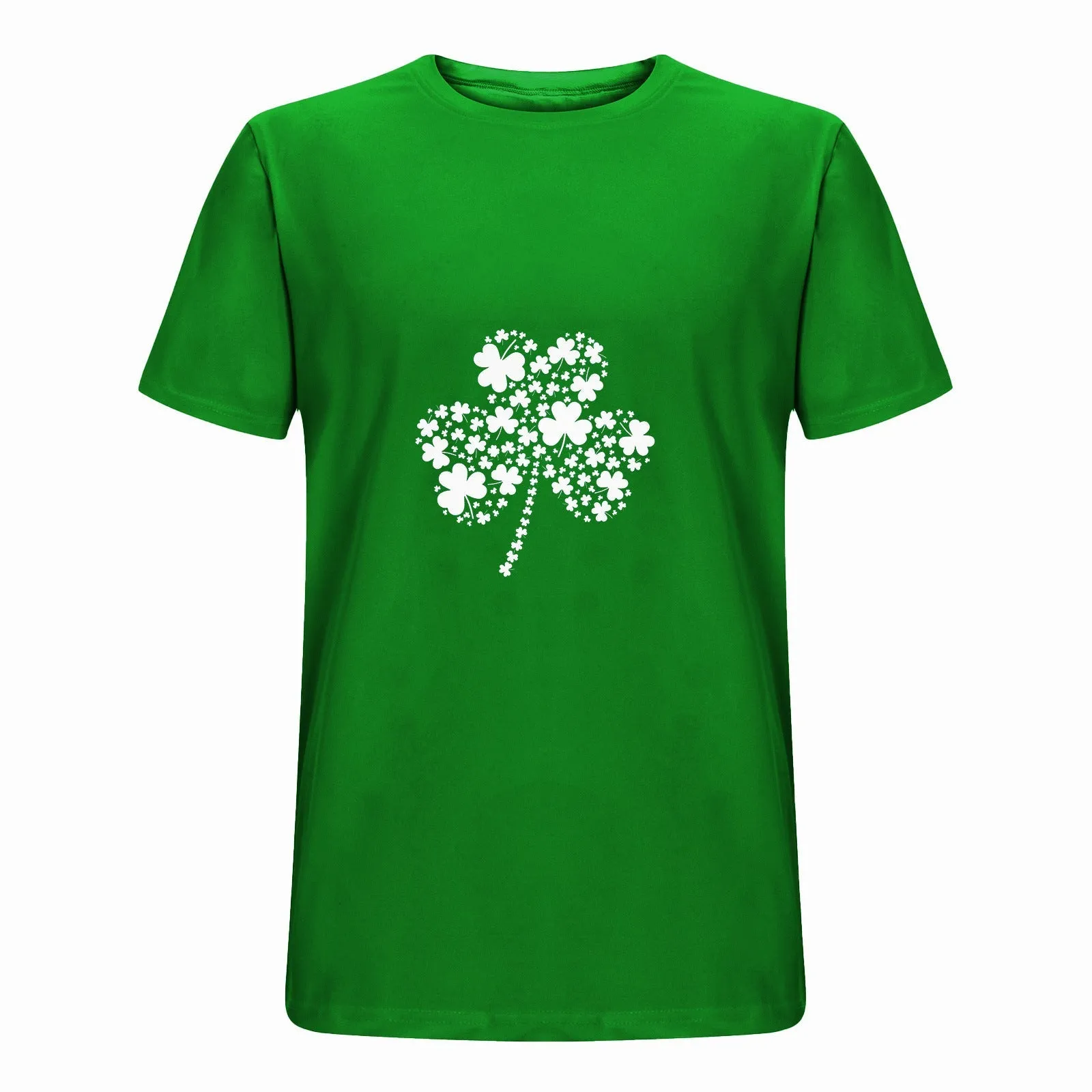 Men's St Patrick's Day Green Printing Short Sleeve Crew Neck T-shirt Top