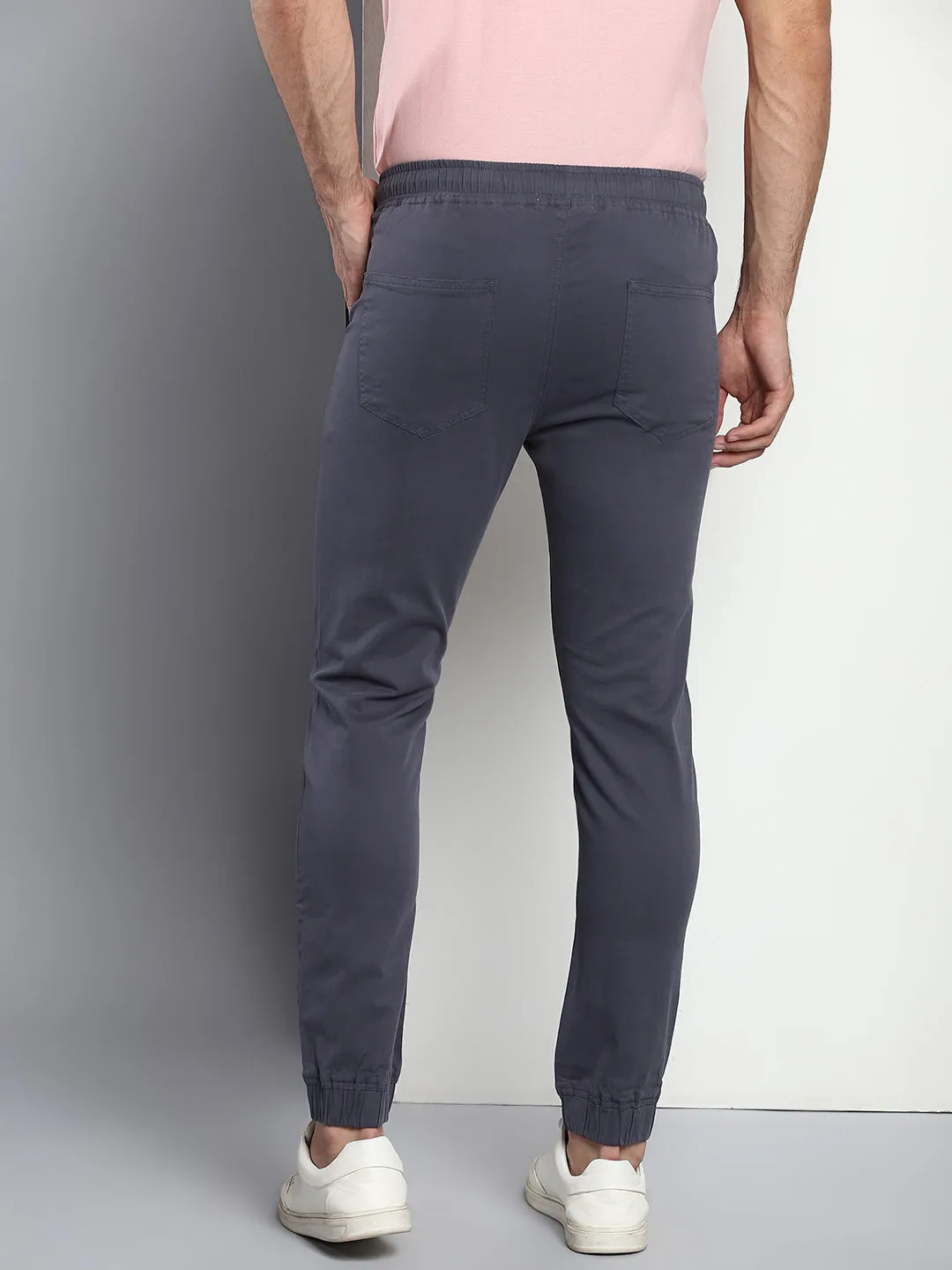 Men's Straight Fit Cotton Joggers (Steelgrey)