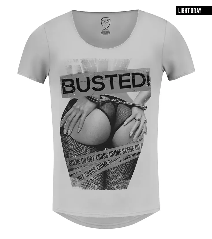 Men's T-shirt "Busted" Bad Girl Graphic Tee / Color Option / MD537