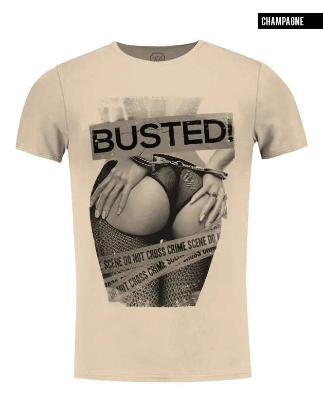 Men's T-shirt "Busted" Bad Girl Graphic Tee / Color Option / MD537