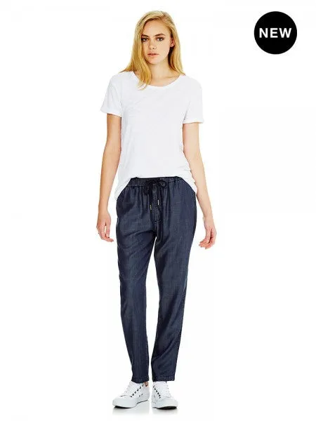 MILA - Drawstring Pant Dark Indigo