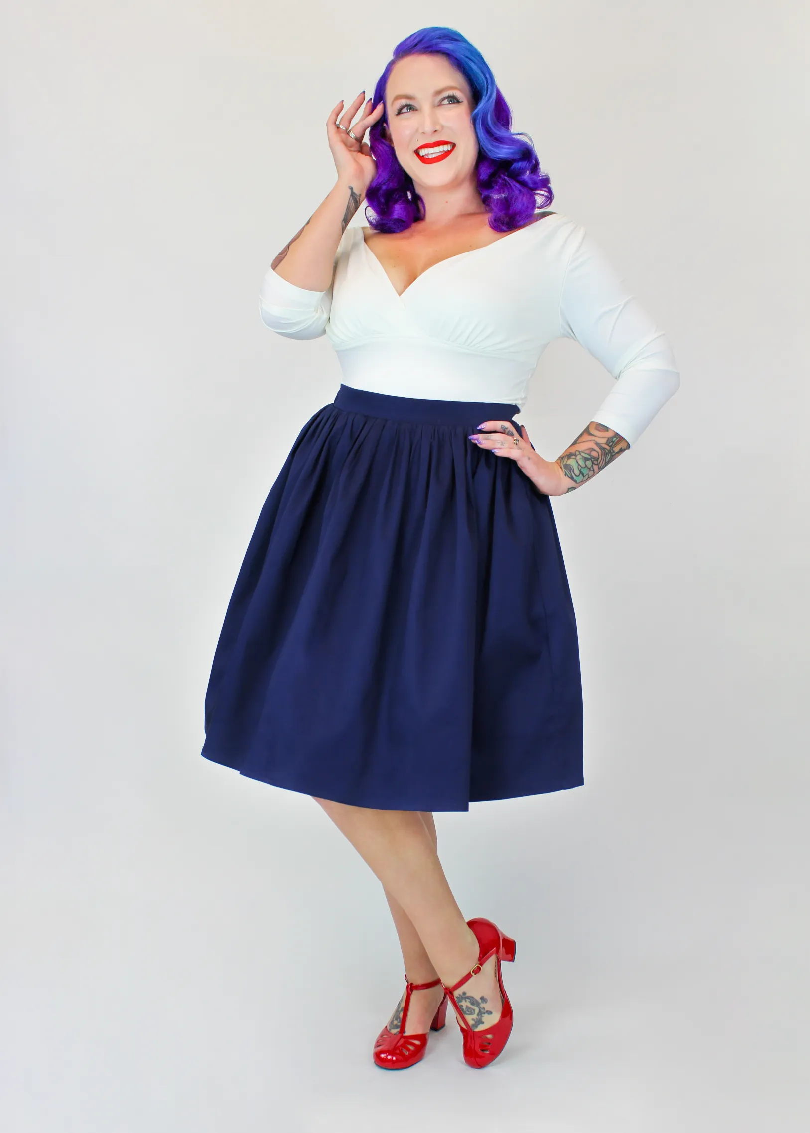 Nautical Anchor Blue Circle Skirt