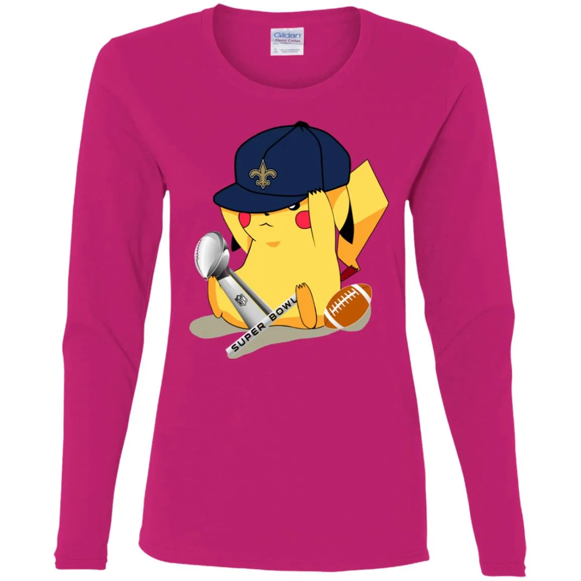 Nfl – New Orleans Saints Pikachu Super Bowl 2019 Football Women Long Sleeve Shirt