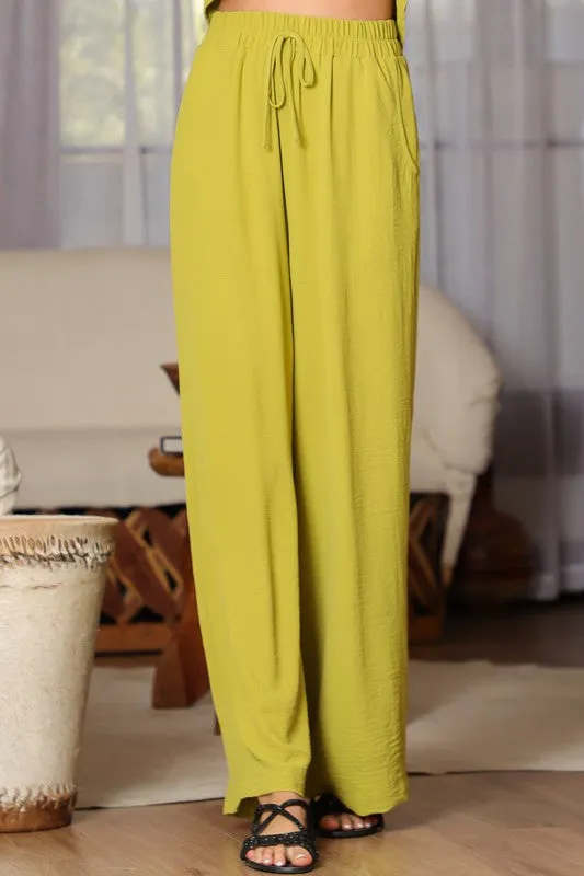 Olive Green High Waisted Long Pants