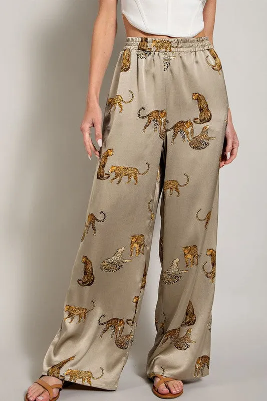 Olive Leopard Print Pants