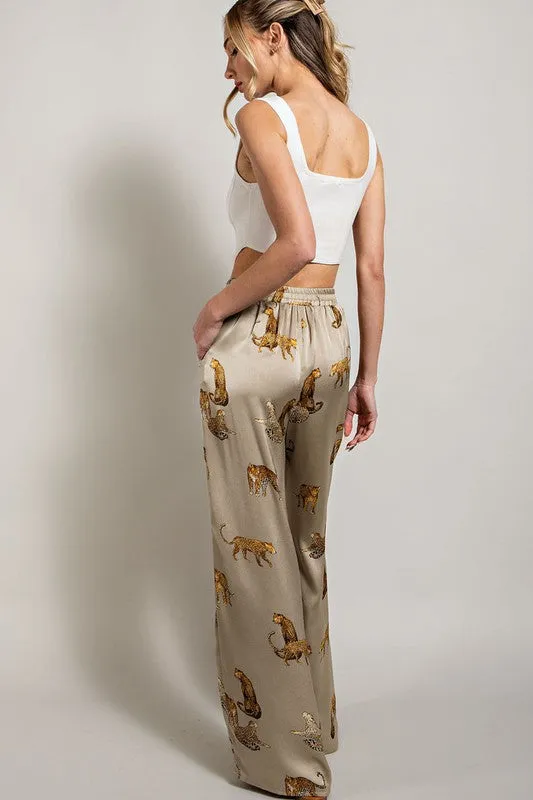 Olive Leopard Print Pants