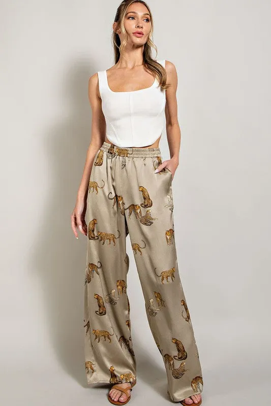 Olive Leopard Print Pants