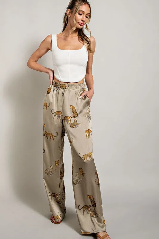 Olive Leopard Print Pants