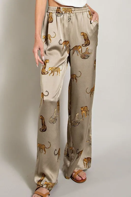 Olive Leopard Print Pants