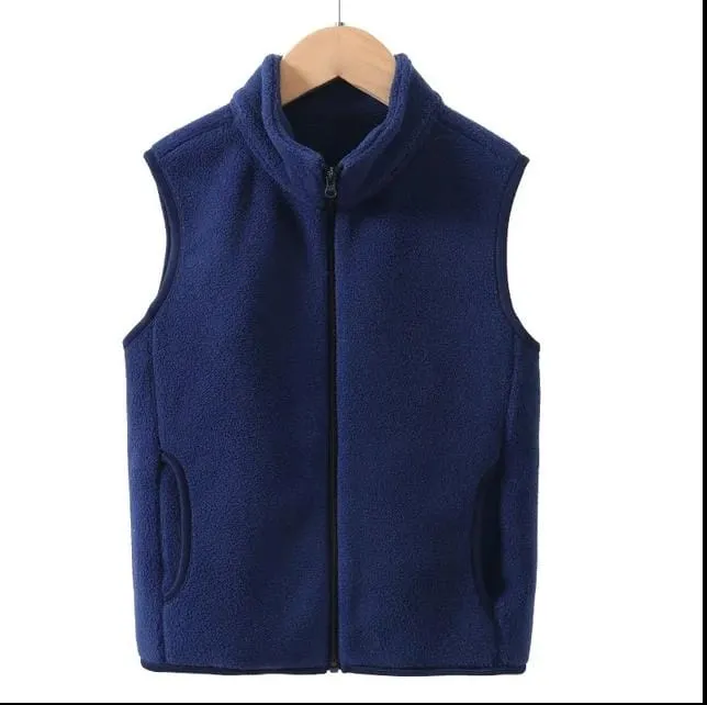 Outerwear Vest Fall Winter Thermal Boys Girls Sleeveless Polar Fleece Warm Thick Vest L B-1015210