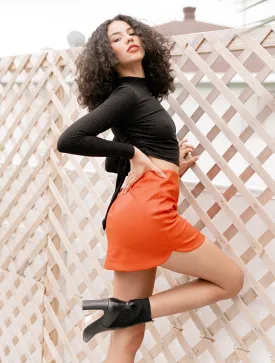 Piper Leather Skirt (Burnt Orange)