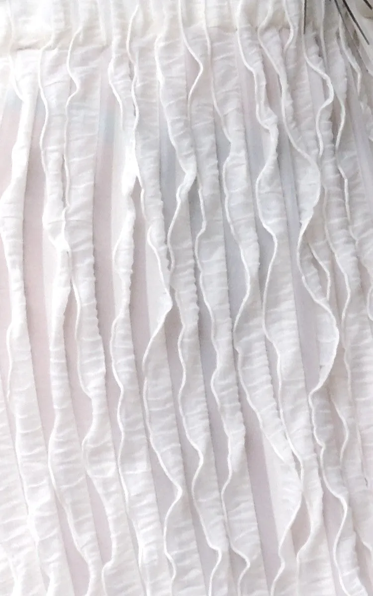 Press Piece White Ruffled Skirt Size Medium