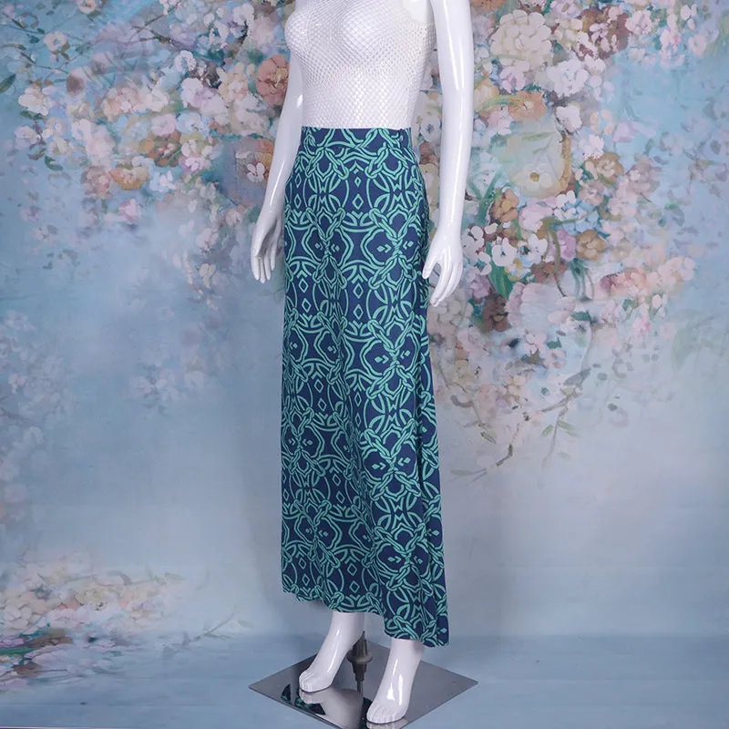 Printed Rayon Long Beach Skirt Casual Maxi Straight Pencil Skirt