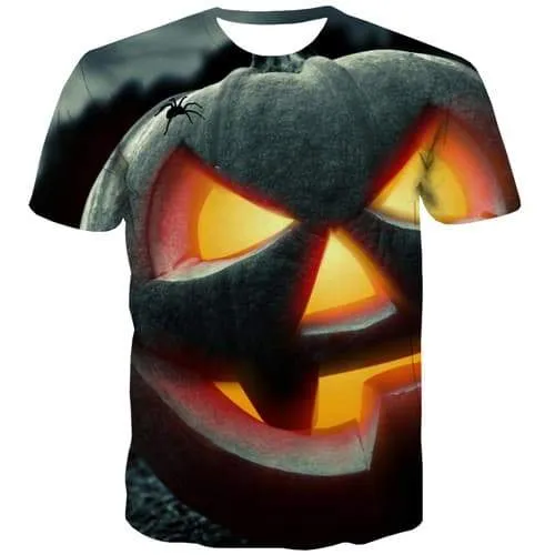 Pumpkin T shirts Men Halloween T-shirts 3d Flame T shirts Funny Animal T-shirts Graphic Party Tshirts Casual Short Sleeve