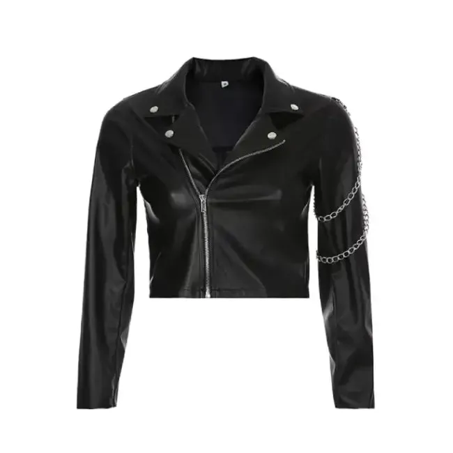 Punk-Gothic Chain Short Jacket