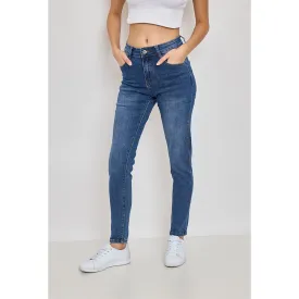 Push-up jeans mellemblå