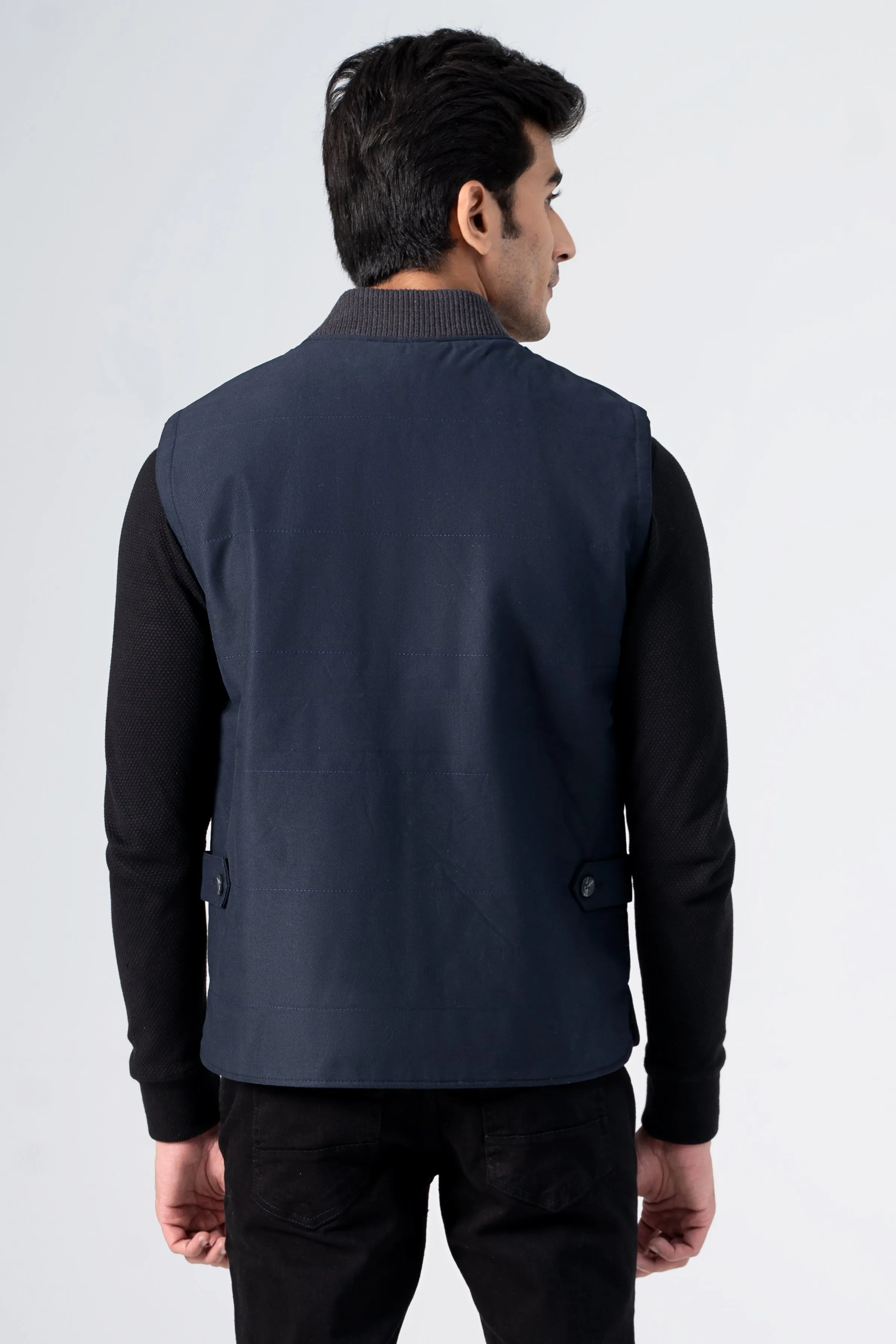 Quilted Wadded Jacket Navy