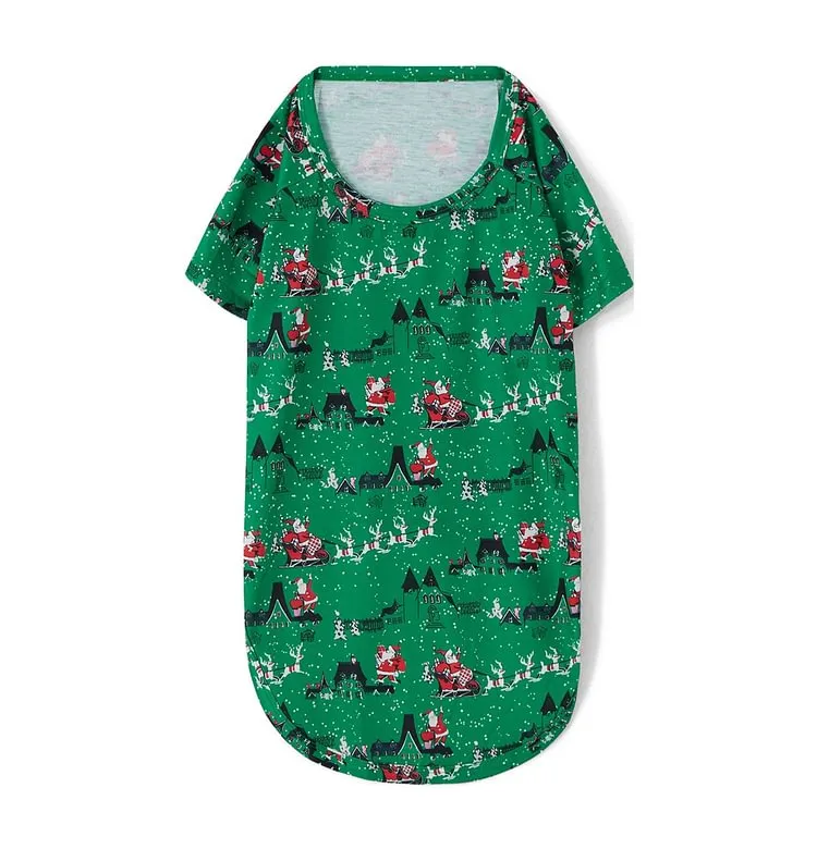 Santa Claus Printed Cotton Parent-Child Pajamas Matching Set