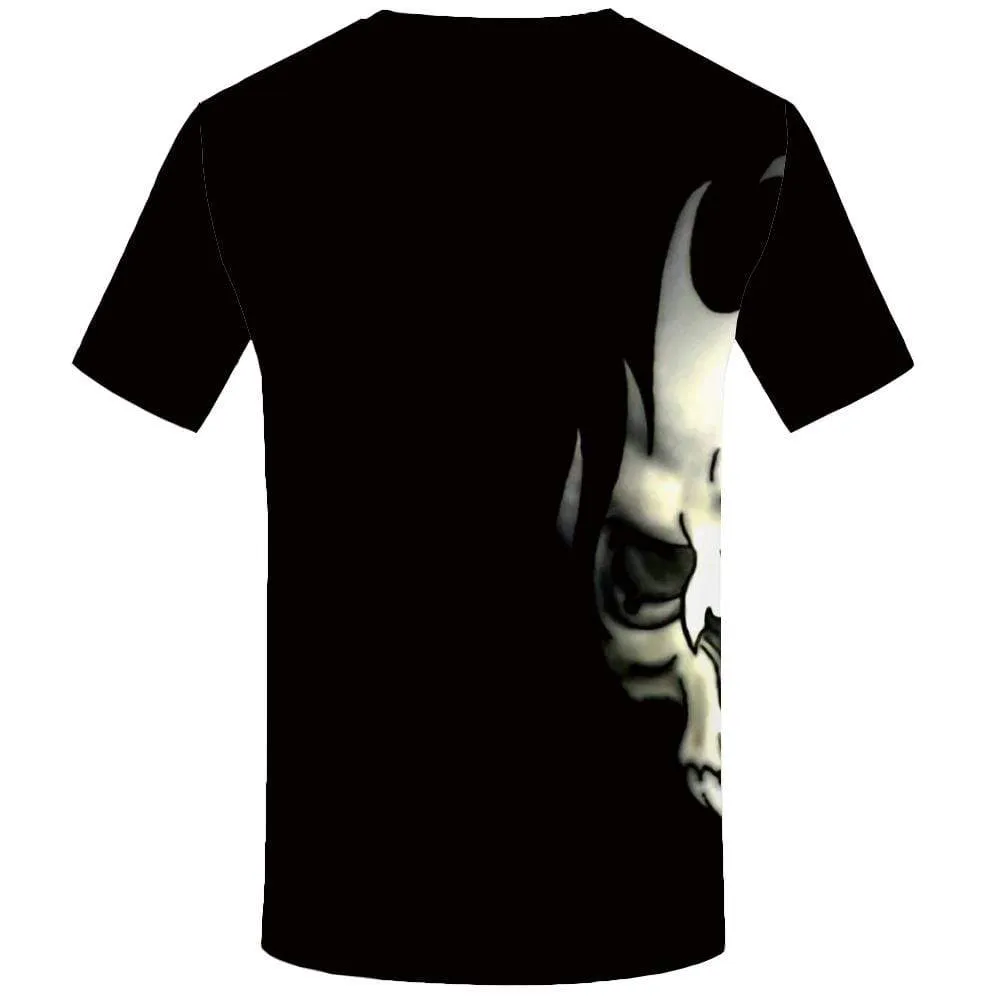 Skull T-shirts Men Black Tshirt Anime Gothic T shirts Funny Harajuku Tshirts Print T-shirt 3d Mens Clothing Hip hop Unisex