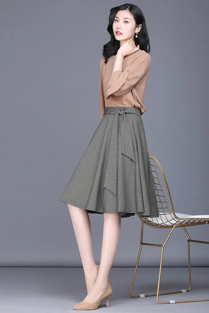 spring high waist women commuter pleated skirt CYM320