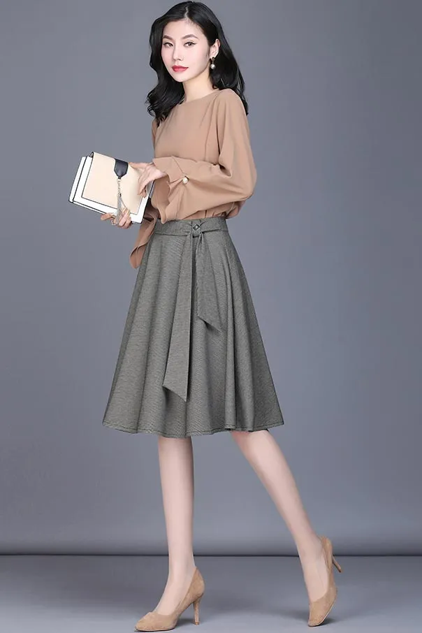 spring high waist women commuter pleated skirt CYM320