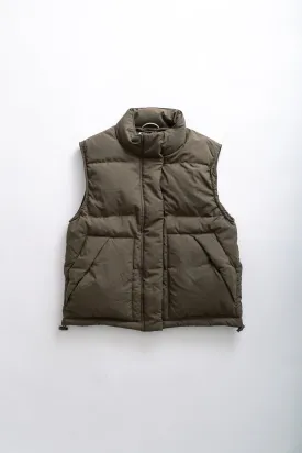 STAY QUILTED VEST - BROWN