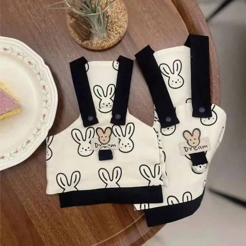 Summer Rabbit Thin Cute Dog Vest | Cooling Pet Dog Strap Vest | Teddy Bear Small Pet Dog Clothes | Traction Cat Vest | Puppy Clothing