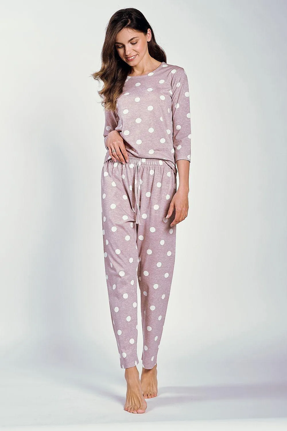 Taro 3/4 sleeves and half-circle neckline Women's pajamas