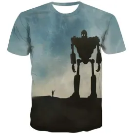 The Iron Giant T-shirt Men Metal T-shirts 3d Comic T-shirts Graphic United States Tshirt Anime Gothic Shirt Print Short Sleeve