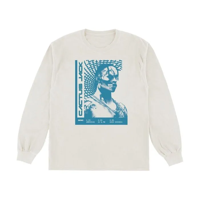 Travis Scott T-3500 Repeat L/S Tee White