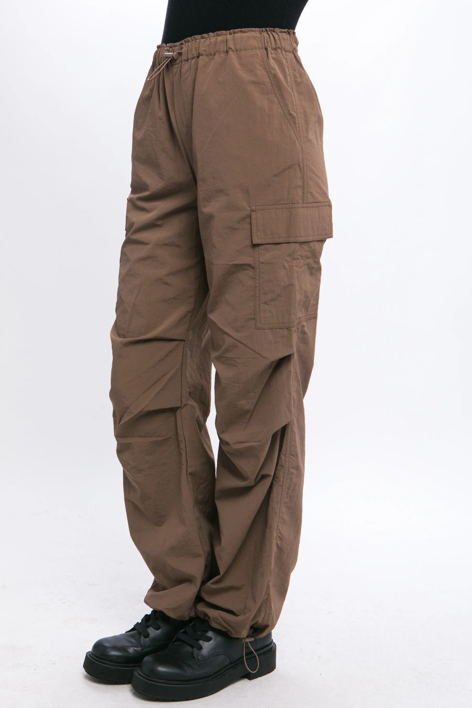 Truffle Loose Fit Parachute Cargo Pants