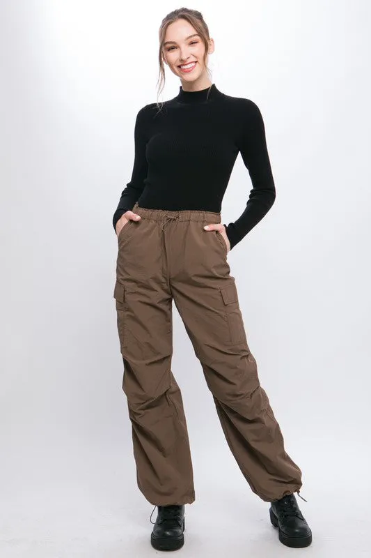 Truffle Loose Fit Parachute Cargo Pants