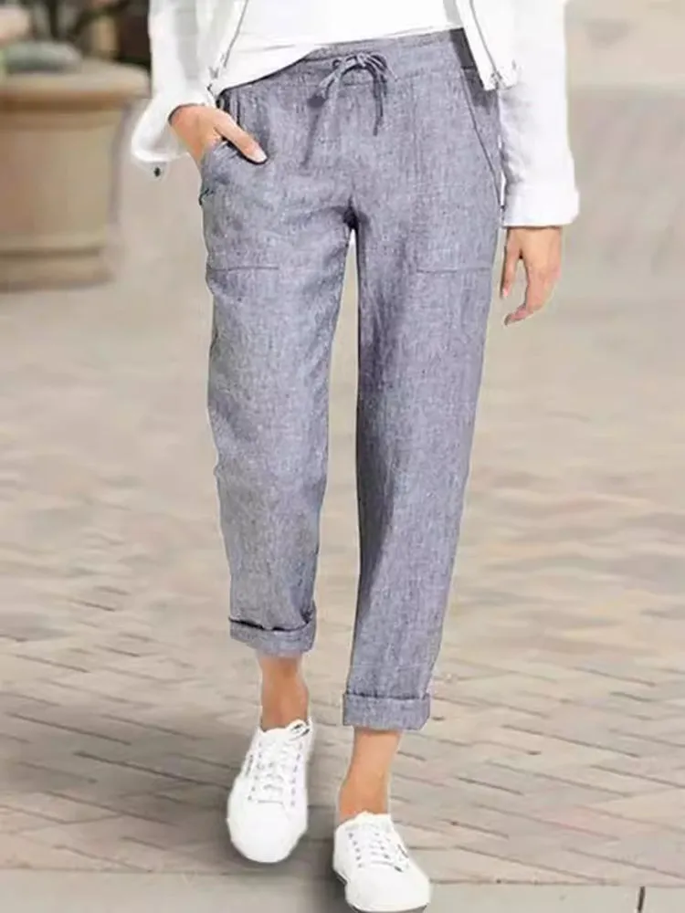 Urban Chic Pocketed Linen Pants