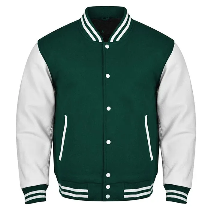 Varsity Jacket - Forest Green White