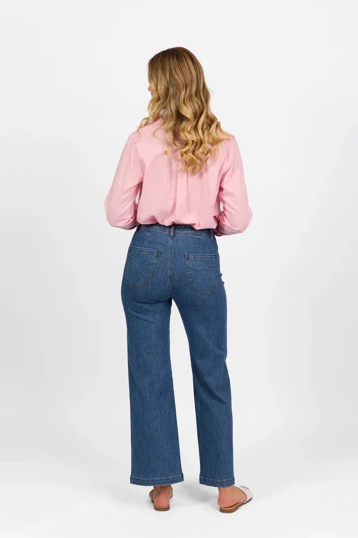 Vassalli - Wide Leg Full Length Jean - True Blue