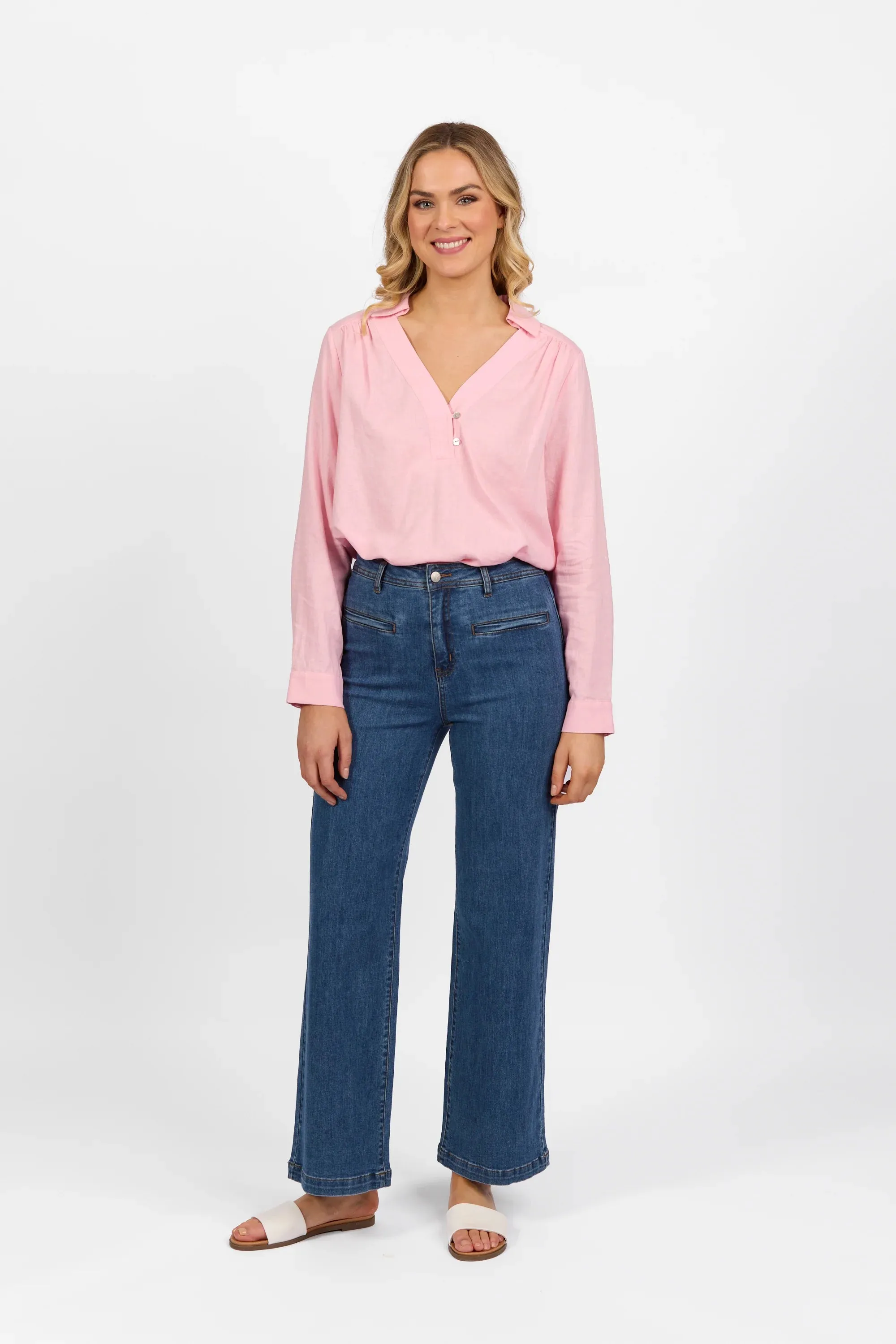 Vassalli - Wide Leg Full Length Jean - True Blue