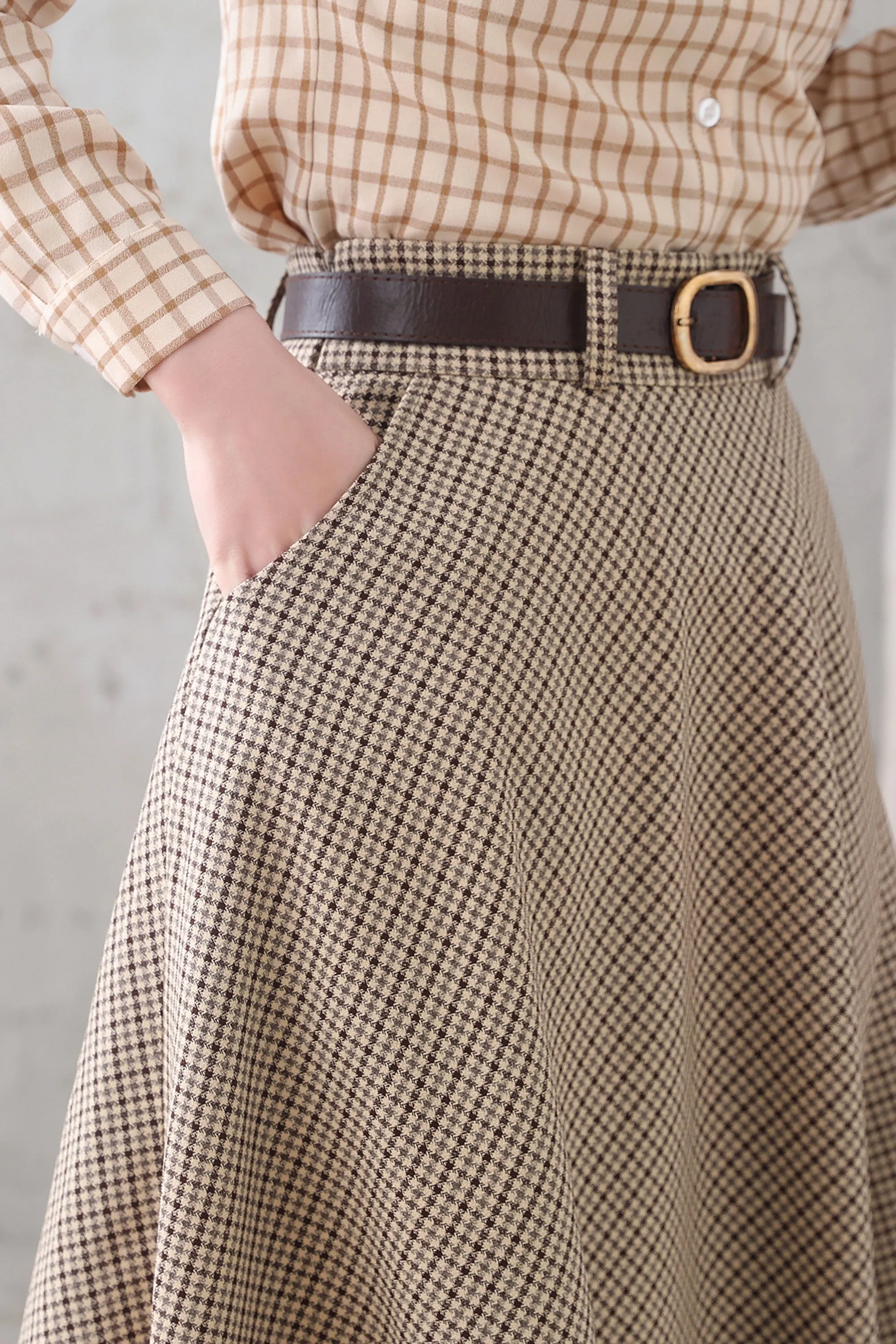 Vintage Inspired A Line Maxi Skirt with pockets 3349