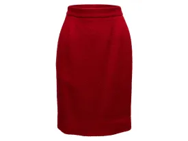 Vintage Red Chanel Boutique Fall/Winter 1993 Wool Skirt Size FR 38