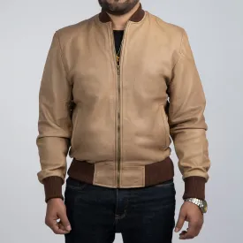 Walkman Brown Leather Bomber Jacket