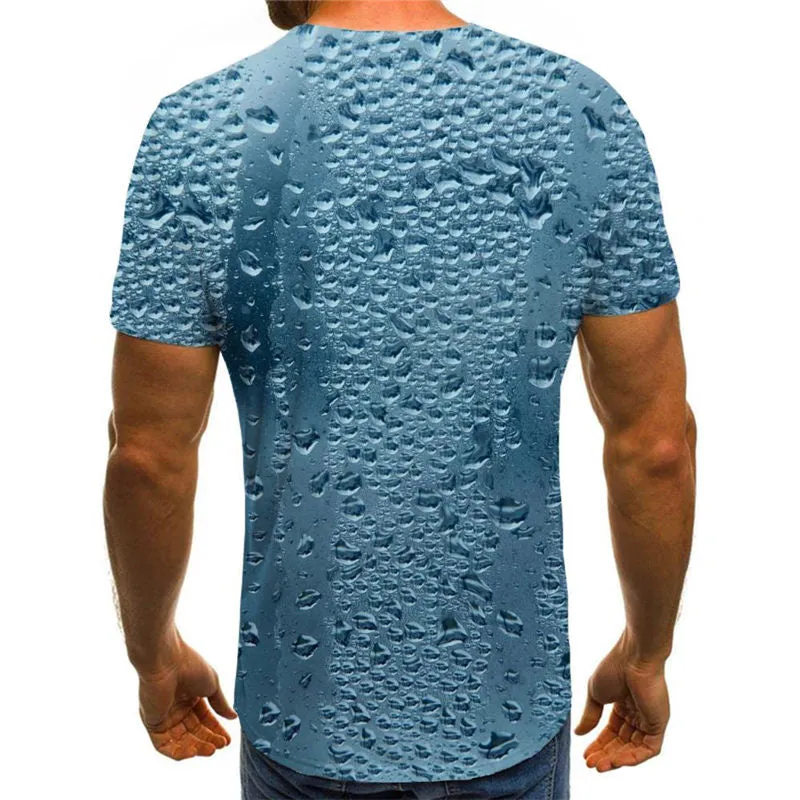 Water droplet pattern on glass tshirt shirt tee special texture Cool art costume man different