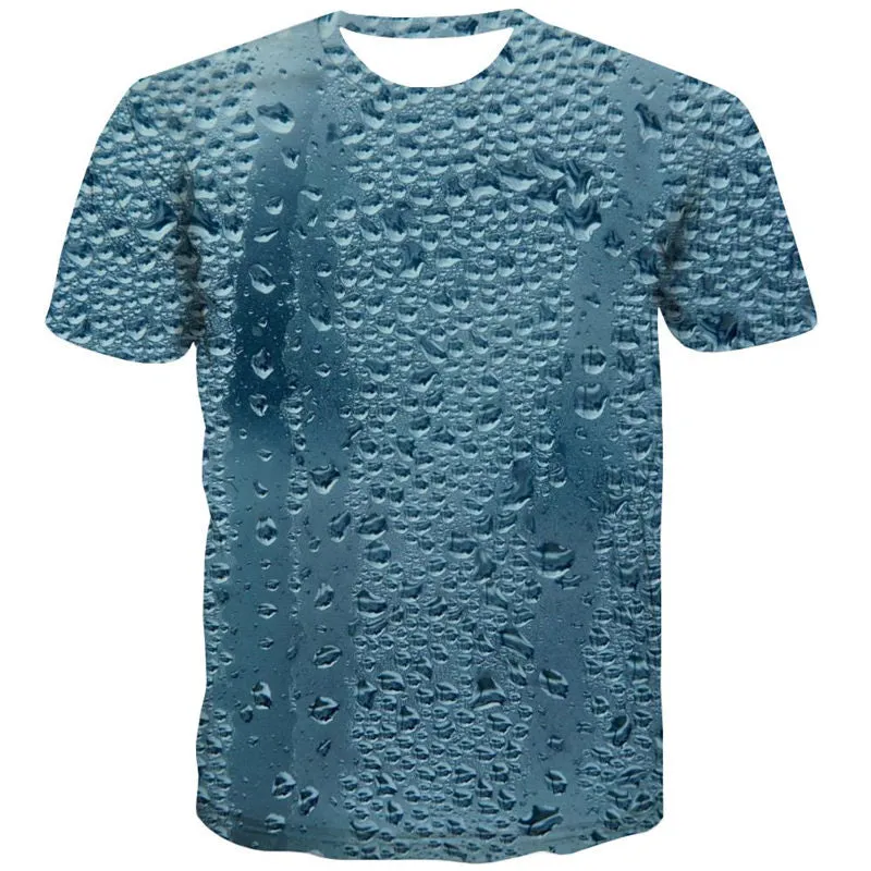 Water droplet pattern on glass tshirt shirt tee special texture Cool art costume man different